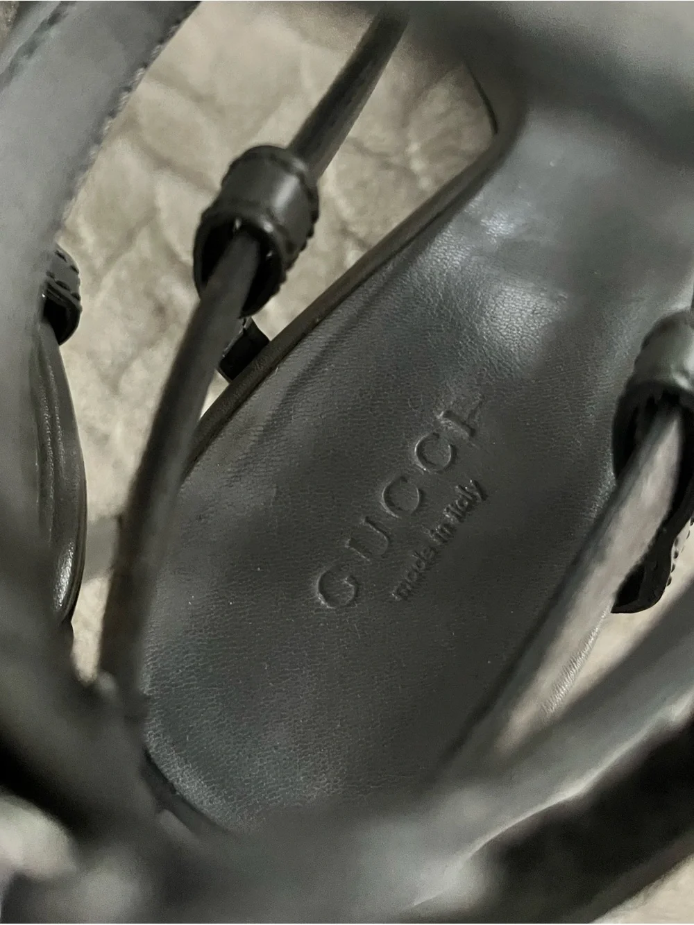 Gucci Gray Daryl  Gladiator Cage High-Heel EUC